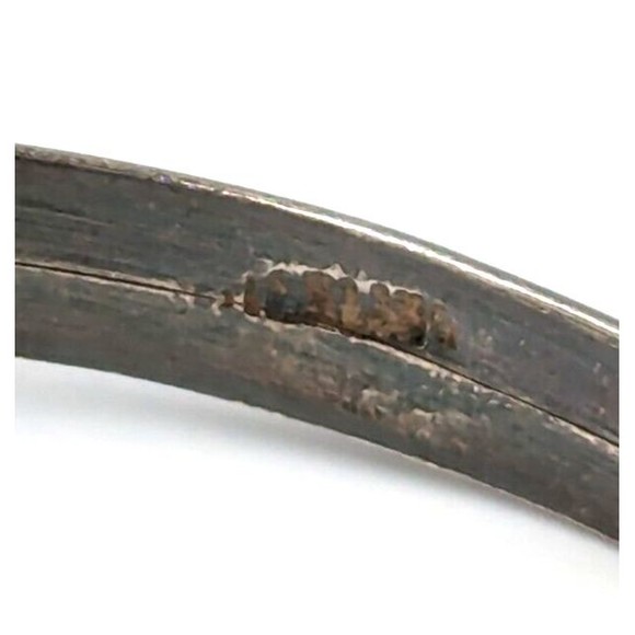 Vintage Navajo Native American Sterling Silver Turquoise Bear Claw Cuff Bracelet - Picture 10 of 14